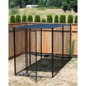 Lucky Dog Modular Kennel with Shade Cloth Roof - 10'L x 5'W x 6'H