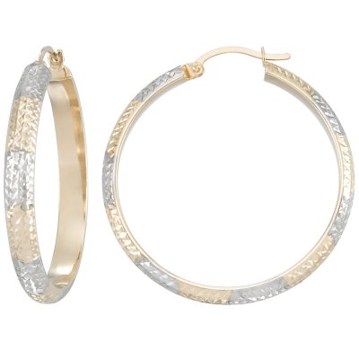 Best 14k two hot sale tone gold hoop earrings