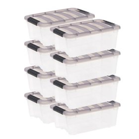 IRIS USA 60-Quart WeatherPro Gasket Clear Plastic Storage Box with Lid,  Blue (Set of 4) - Sam's Club