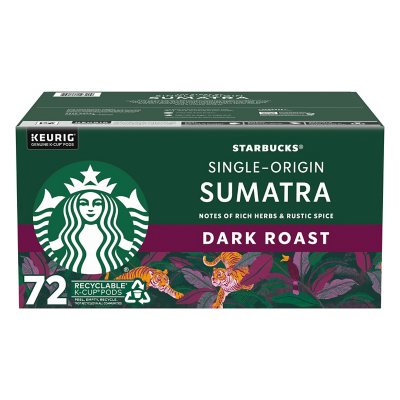 Starbucks Dark Roast K Cup Coffee Pods Single Origin Sumatra Ct Sam S Club