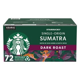 Starbucks Dark Roast K-Cup Coffee Pods, Single-Origin Sumatra (72 ct.)