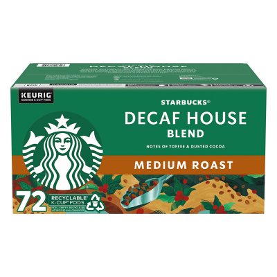 Starbucks Decaf Medium Roast K-Cup Coffee Pods, House Blend (72 ct