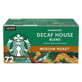 Starbucks Decaf Medium Roast K-Cup Coffee Pods, House Blend, 72 ct.