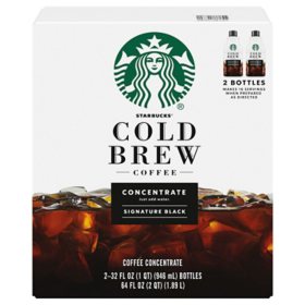 Starbucks Cold Brew Coffee Concentrates, Signature Black, 64 oz., 2 ct.