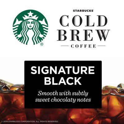 Starbucks + Cold Brew Coffee, Black Unsweetened, 11 oz Glass Bottles, 6  Count