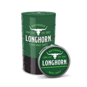 Longhorn Long Cut Wintergreen 1.2 oz., 5 pk.