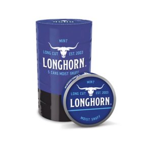 Longhorn Long Cut Mint 1.2 oz., 5 pk.