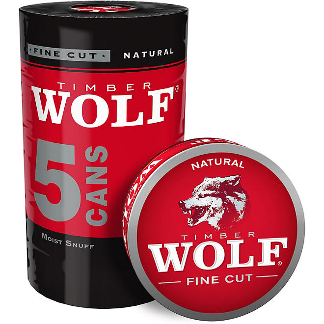 Timber Wolf Fine Cut Natural 1.2 oz., 5 pk.