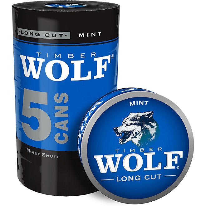 Timber Wolf Long Cut Mint 1.2 oz., 5 pk.