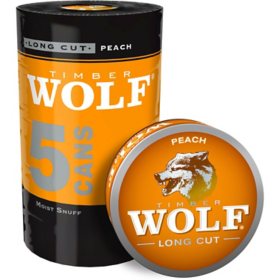 Timber Wolf Long Cut Peach, 1.2 oz., 5 pk.