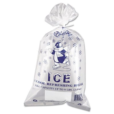 1000 Count BULK Supply 20 Lb Blue Heavy Duty Plastic Ice Bag With Twist Ties for sale online 