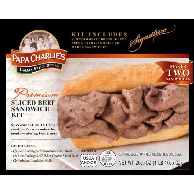 Papa Charlie's™ Premium Sliced Beef Sandwich Kit 26.5 oz. Sam's Club