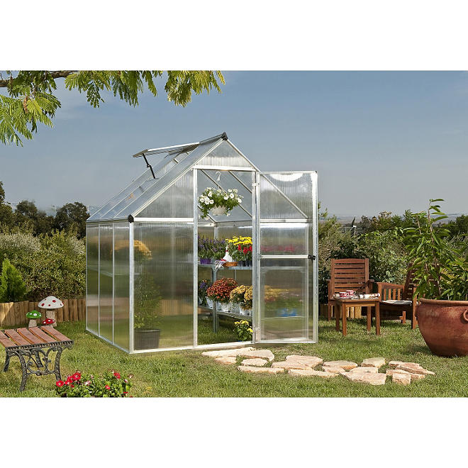 Palram - Canopia Nature 6' x 6' Greenhouse - Silver Frame - Twin-wall