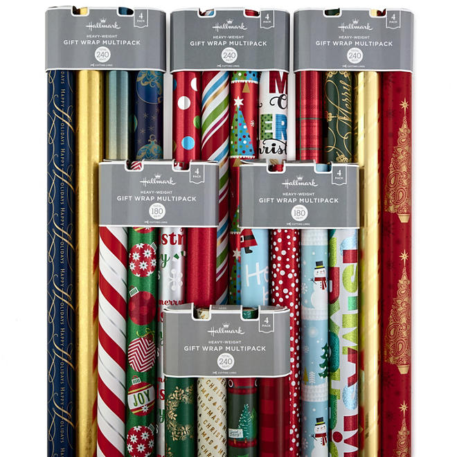 Hallmark Holiday Wrapping Paper Multipacks (Pack of 4)