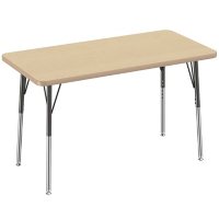 24" x 48" Rectangle T-Mold Adjustable Activity Table with Standard Swivel (Assorted Colors)