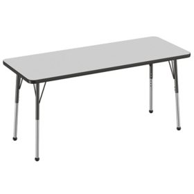 24" x 60" Rectangle T-Mold Adjustable Activity Table (Assorted Options)