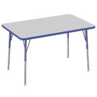30" x 48" Rectangle T-Mold Adjustable Activity Table (Assorted Options)