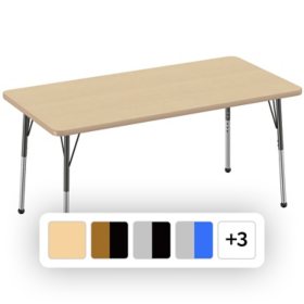 30" x 60" Rectangle T-Mold Adjustable Activity Table with Standard Ball (Assorted Colors)