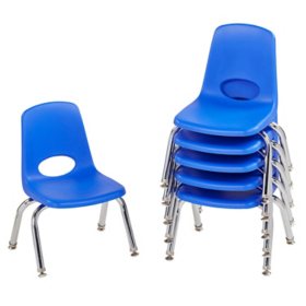 10" Stack Chair Swivel Glide, 6-Pack - Blue
