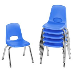 12" Stack Chair Swivel Glide, 6-Pack (Assorted Colors)