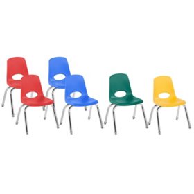 12" Stack Chair Swivel Glide, 6-Piece, Choose Color