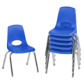 14" Stack Chair Swivel Glide, 6-Pack, Assorted Colors