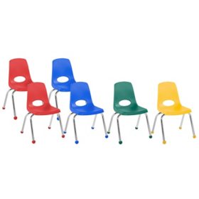 14" Stack Chair Ball Glide, 6-Piece (Assorted Colors)