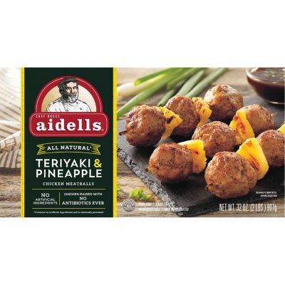 Aidells Teriyaki & Pineapple Chicken Meatballs, Fully Cooked (32 oz ...