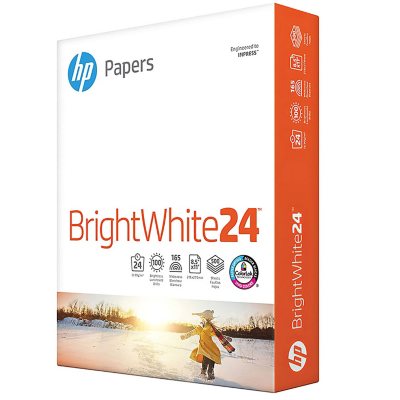 HP - Bright White Inkjet Paper, 24lb, 97 Bright, 8-1/2 x 11' - Ream