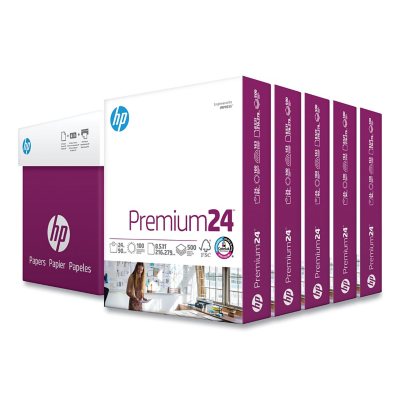 HP Premium24 Multipurpose Paper, 98 Bright, 24 lb, Ultra White, 8