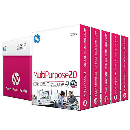 HP Multipurpose Copy Paper, 96 Bright, 8.5x11”, 5 Ream (Half-Case) - Sam's Club