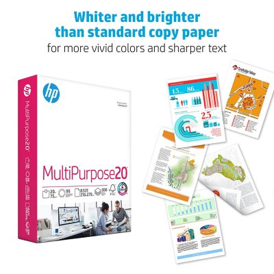 HP Printer Paper, Premium Copy Paper, 8.5x11, 100 Bright, Poly-Wrapped