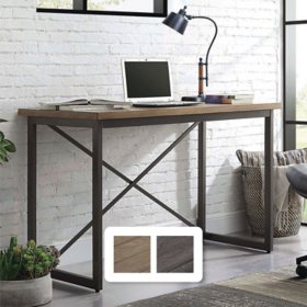 Bennett Industrial Style Writing Desk with Metal Frame, Assorted Colors