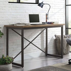 Bennett Industrial Style Writing Desk with Metal Frame, Assorted Colors