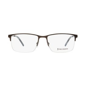 Free Country Semi-Rimless Frames Glasses, Brown FM308