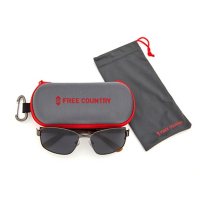 Free Country Men's Sunglasses with Microfiber Bag and Zippered Case