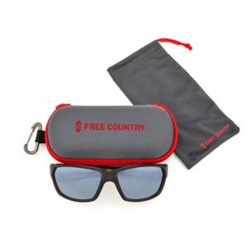 Free Country Men's Sunglasses with Microfiber Bag and Zippered Case