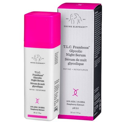  Drunk Elephant T.L.C. Framboos Glycolic Night Serum - Skin Care  Brightening Night Serum, 1 Ounce : Beauty & Personal Care