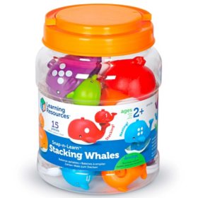 Learning Resources Snap-N-Learn Stacking Whales, Mixed Media