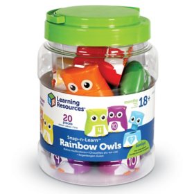 Learning Resources Snap-N-Learn Rainbow Owls -10 pieces, 18+ months Toddler Learning Toys