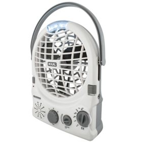 Rechargeable Portable Fan with AM/FM Radio & LED Light