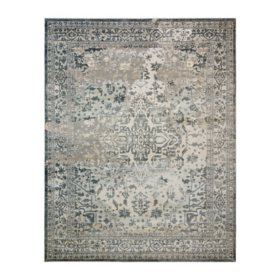 Quattro Omaha Gray and Ivory Area Rug, Assorted Sizes
