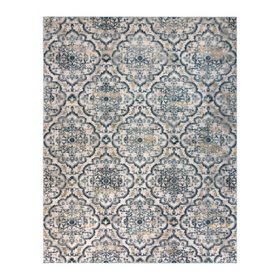 Quattro Senta Blue and Ivory Area Rug, Assorted Sizes