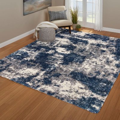 Blue shag deals rug