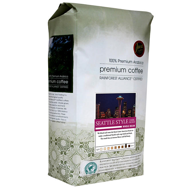 Java Trading Co. Seattle Style Dark Whole Bean Coffee - 2 lbs.