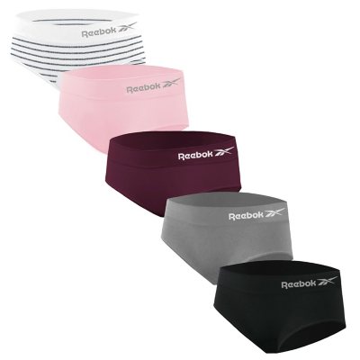 Reebok Girl's Underwear, 5 Pack Seamless Hipsters Panties, Sizes S-XL 