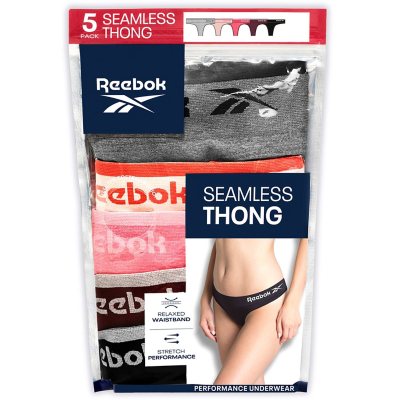 Reebok rae bonded seamless thongs in navy cobolt pink - ShopStyle