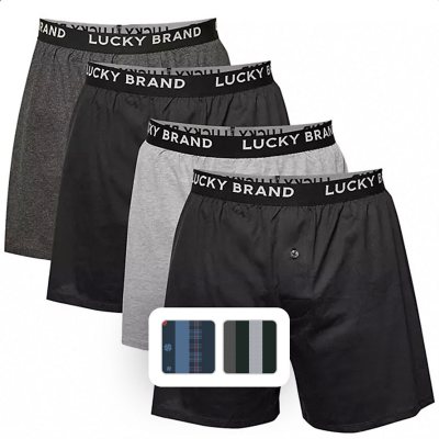 Lucky Brand 4pk Knit Boxer Black/Gray M:- Black/Gray, M