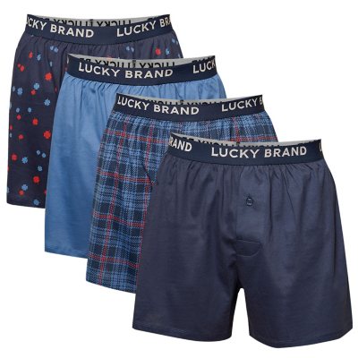 Lucky Brand Men's Dark Grey Multicolor Waistband 4 Pack Boxer Briefs S01 