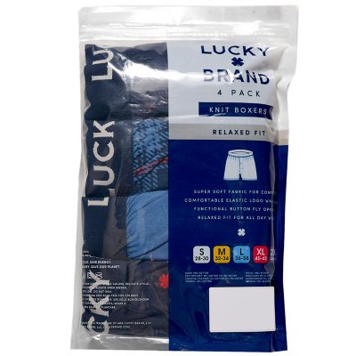 Lucky Brand Men's 4 Pack Knit Boxer - Sam's Club